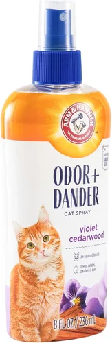 Miniatura 2 de Arm & Hammer Spray para control de olores y reducción de caspa para gatos con bicarbonato de sodio desodorizante, espray perfumado de madera
