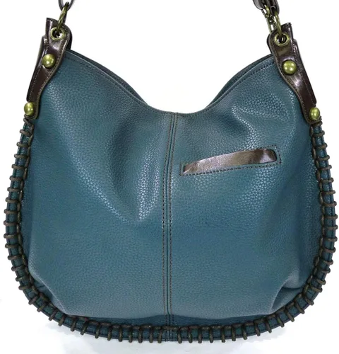 Miniatura 8 de Chala Bolsos de mano estilo casual suave con hombro grande o bolso cruzado con llavero color azul marino Búho