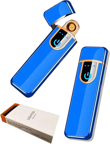 Miniatura 10 de Encendedor electrónico recargable por USB, mini pantalla táctil creativa, pantalla LED, resistente al viento, sin llama con cable de carga, silencio