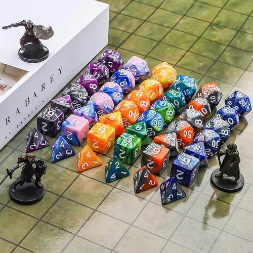 Miniatura 6 de CiaraQ Juego de dados poliédricos con bolsas negras, compatible con juegos de mesa de Dungeons and Dragons DND RPG MTG