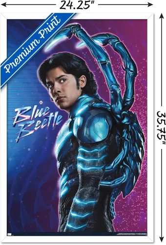 Miniatura 3 de Trends International DC Comics Movie Blue Beetle - Póster de pared de Jaime Reyes, 34 pulgadas de largo x 22.4 pulgadas, versión enmarcada en blanco