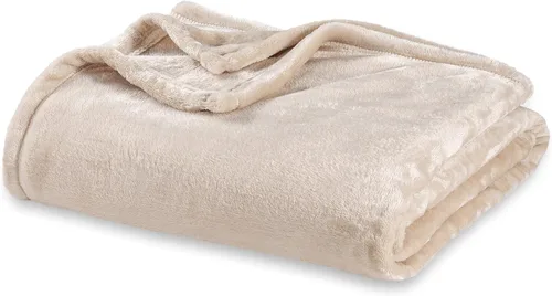 Berkshire Blanket Cobija de terciopelo VelvetLoft® clásica para cama tamaño King, ligera y suave, de felpa esponjosa para cama y sofá, color grano,