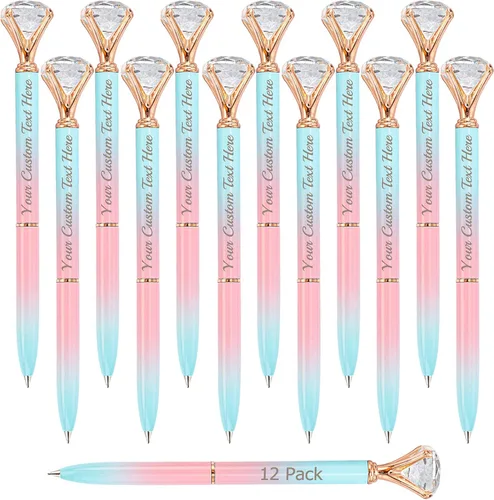 Miniatura 14 de Bolígrafos personalizados con punta de lápiz capacitivo, bolígrafo de diamante con nombre grabado personalizado, grabado gratis, logotipo Estilo 3