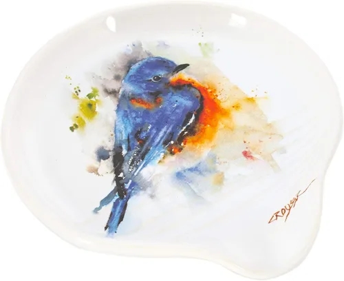 Miniatura 4 de DEMDACO Dean Crouser Bluebird - Cuchara de cerámica brillante (5 x 5 pulgadas)