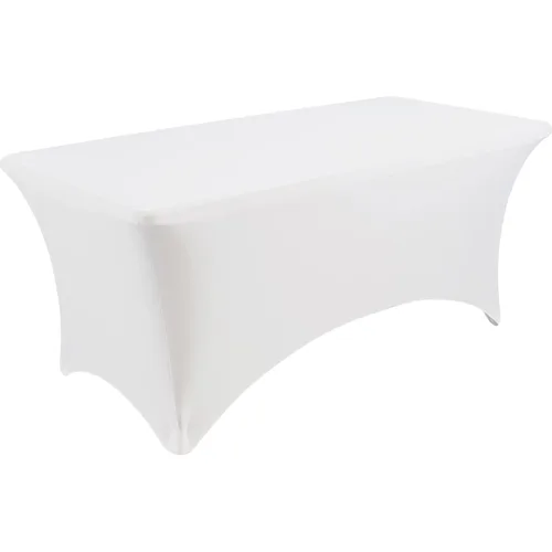 Miniatura 2 de Iceberg iGear - Mantel de mesa rectangular de tela elástica, 2.4 m de largo, poliéster licra, para interior/exterior, color blanco