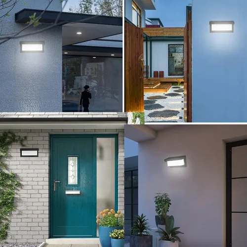Miniatura 6 de LOVEZOE Luz de porche al aire libre de 18 W – Lámpara LED impermeable IP65 para porche de pared en 1800Lm 6000K blanco frío Lámparas de porche