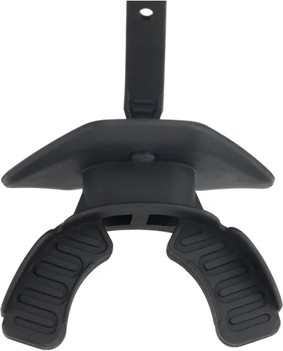 Protector bucal de fútbol, boquilla de fútbol, transpirable, con protector de labios, correa de casco incluida, para jóvenes y adultos (negro)