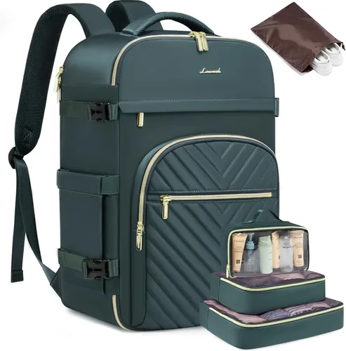 Miniatura 14 de LOVEVOOK Mochila de viaje de 40 L para mujeres y hombres, mochila grande de mano para aviones, bolsa de viaje para artículos personales de la TSA