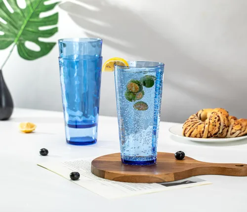 Miniatura 3 de KOXIN-KARLU Mixed Drinkware - Vasos de plástico de 26 onzas, vasos de agua acrílicos, juego de 6 unidades, color azul