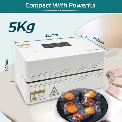 Miniatura 7 de Phezer Máquina de sellado térmico continuo, sellador automático de banda de bolsas de plástico comercial con control digital de 32.0-482.0 °F