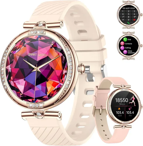 Miniatura 10 de LIGE Relojes inteligentes para mujer con respuesta/hacer llamadas, reloj inteligente HD AMOLED de 1,43 pulgadas con más de 120 rastreadores