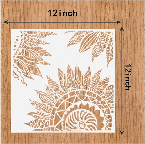 Miniatura 2 de Paquete de 9 plantillas de mandala grandes (12 x 12 pulgadas), plantillas reutilizables para pintura, plantillas de pintura, decoración de Navidad
