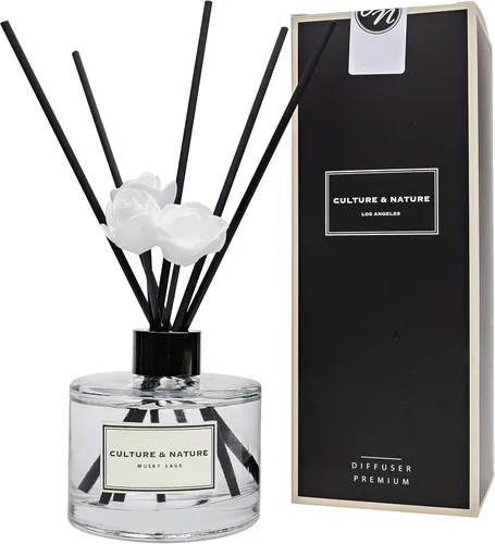 Miniatura 23 de CULTURE & NATURE - Set de difusor de varillas de 6.7 onzas líquidas (200ml) - Difusor con varillas perfumado a vainilla - Fragancia para el hogar