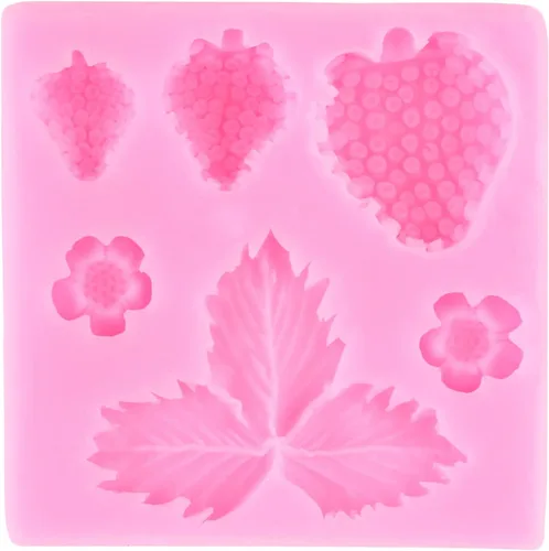 Miniatura 7 de Molde de fondant de frutas de fresa, hojas de fresa, moldes de silicona para decoración de pasteles, decoración de cupcakes, caramelo y chocolate