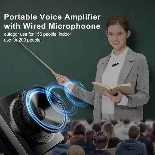 Miniatura 7 de SHIDU Amplificador de voz portátil de 18 W para profesores, amplificador de voz con micrófono de solapa inalámbrico, micrófono Bluetooth y altavoz
