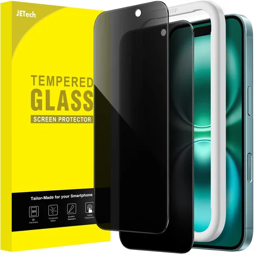 Miniatura 14 de JETech Protector de pantalla de privacidad para iPhone 17 Pro Max de 6,9 pulgadas, película de vidrio templado antiespía con herramienta de fácil