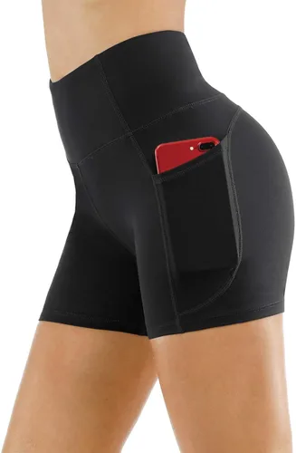 Miniatura 4 de The Gym People - Pantalones cortos de yoga para mujer, con cintura alta, control de abdomen y bolsillos profundos, para gimnasia, entrenamiento