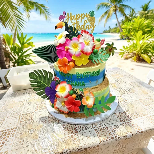 Miniatura 2 de 29 piezas de decoración de pastel de flores, hojas de palma, bola de mariposa, decoración bohemia para tartas, decoración de pastel de cumpleaños