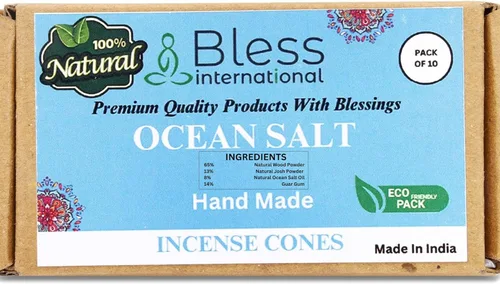 Miniatura 47 de Bless International Conos de incienso 100% naturales de lavanda hechos a mano, sumergidos a mano, libres de químicos orgánicos para purificación