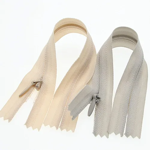 Miniatura 5 de Leekayer Cremallera invisible de 14 pulgadas para costura artesanal, bolsa de vestir 3# beige gris 14.0 in, cremallera oculta de nailon para Beige