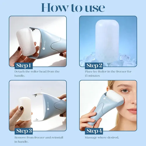 Miniatura 6 de BAIMEI IcyMe - Rodillo de hielo para cara y juego de herramientas faciales Gua Sha, rodillo facial de hielo que reduce la hinchazón, herramientas