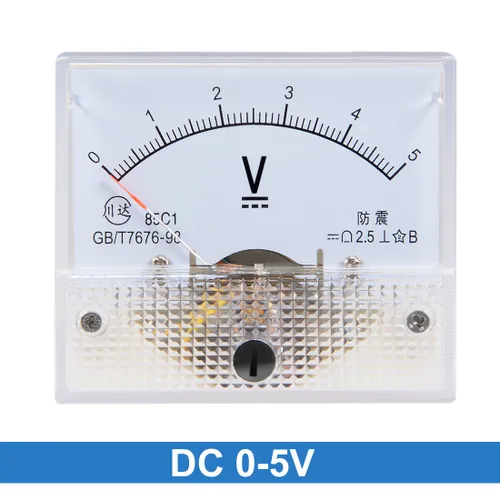 Miniatura 2 de uxcell Error del metro 85C1 del voltaje del indicador de voltaje del panel analógico de DC 0-5V el 2,5%