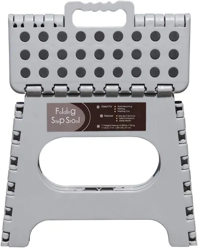 Miniatura 2 de Taburete plegable antideslizante, lo suficientemente resistente y seguro, soporta hasta 300 libras, taburete de 11 pulgadas para adultos o niños