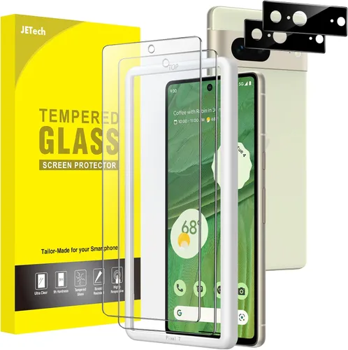 Miniatura 14 de JETech Protector de pantalla para Google Pixel 6a de 6.1 pulgadas con protector de lente de cámara, herramienta de fácil instalación, compatible