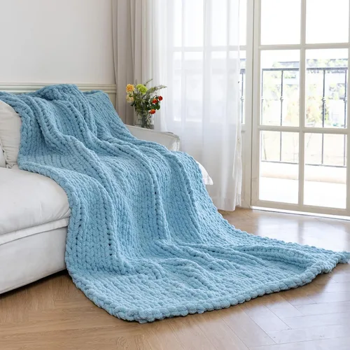 Miniatura 17 de Manta de Punto Grueso - Manta de Tiro Suave y Acogedora de Lujo 40 * 50, Manta 100% Tejida con Nudo de Cuerda para Sofá, Sofá, Decoración del Hogar