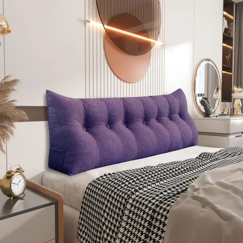Miniatura 13 de Almohada de cuña pequeña para cabecero; almohada para leer, para sentarse en la cama, almohada triangular de respaldo para adultos, almohada