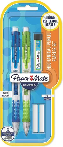 Miniatura 4 de Paper Mate 1759214 Clear Point - Juego de iniciación de portaminas (0.035 in, verde lima, azul rey, 2 unidades)