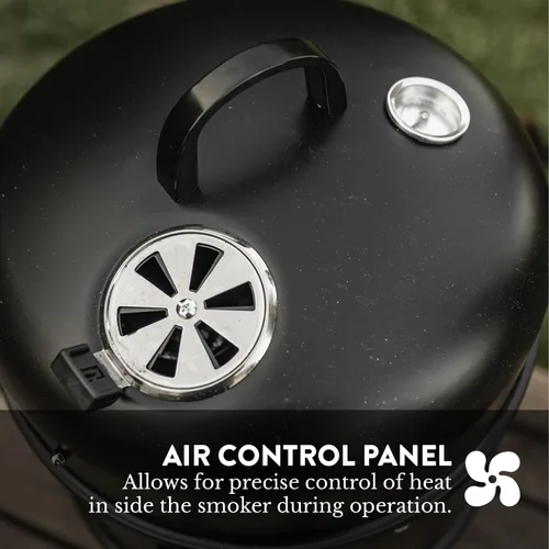 Miniatura 5 de GasOne - Ahumador vertical con termómetro – Ahumador de carbón resistente de 16 pulgadas – Ahumador multiusos para barbacoa de carbón