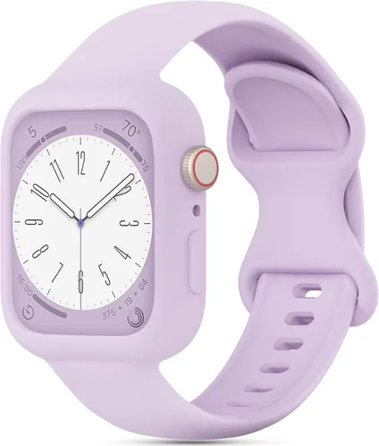 Miniatura 28 de Keebowz Funda Protectora de Silicona Compatible con Apple Watch de 38mm 40mm 41mm 42mm 44mm 45mm 46mm 49mm, Mujeres y Hombres, Correa Deportiva
