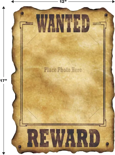 Miniatura 2 de Cartel de "Western Wanted Sign" (ranurado para sostener fotos de 8 x 10) accesorio de fiesta (1 unidad)