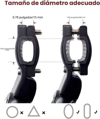 Miniatura 4 de UHACKER Soporte lateral trasero ajustable para bicicleta de aluminio para bicicletas de 22"-26