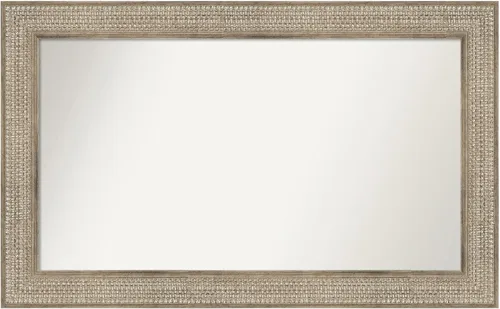 Miniatura 203 de Amanti Art Espejo de baño plateado para sobre fregadero, 26 x 26 pulgadas, espejo cuadrado de níquel pulido, marco de madera tradicional mediano, se