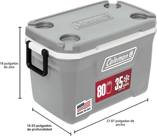 Miniatura 2 de Coleman Classic Series - Hielera portátil con aislamiento, resistente a fugas, para exteriores, conversa el hielo hasta por 5 días, 52, 70, 120