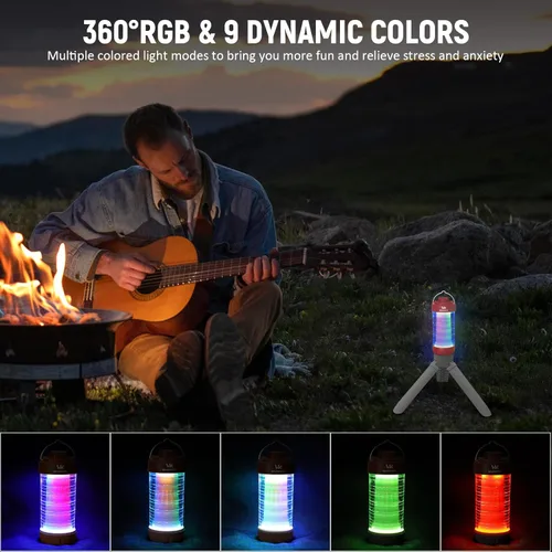 Miniatura 4 de Wurkkos CL01 Linterna de camping recargable, luz de campamento de 550LM con base magnética, luz RGB, atenuación continua, hasta 300 horas