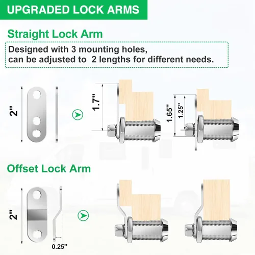 Miniatura 6 de Cylinnda Paquete de 10 cerraduras de gabinete con llaves, cerraduras de almacenamiento para RV de 1-1/2" con llave similar, cerraduras para puerta