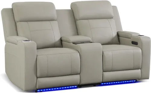 Miniatura 14 de Sofá biplaza reclinable eléctrico con consola, sofá biplaza reclinable de doble motor con reposacabezas eléctrico/carga inalámbrica/luz