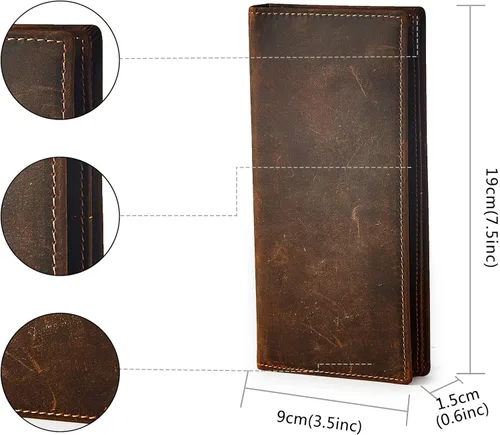 Miniatura 2 de BRASS TACKS Leathercraft Vintage Top Grain Leather Wallet for Men Gift Box