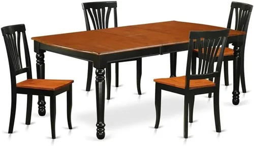 Miniatura 13 de East West Furniture DOAV9-BCH-LC - Juego de mesa de comedor de 9 piezas, incluye una mesa rectangular de madera con hoja de mariposa y 8 sillas