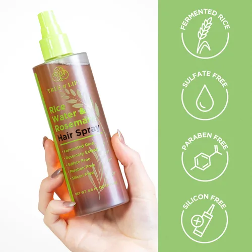 Miniatura 6 de Spray de agua de arroz para el crecimiento del cabello (8.8 onzas líquidas), arroz fermentado para engrosar el cabello, cafeína, extracto de romero