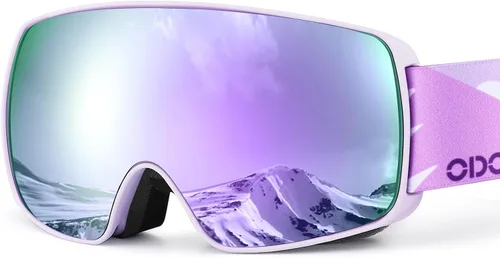Miniatura 10 de Odoland Gafas de esquí para niños, gafas de snowboard para jóvenes esquiadores de 8 a 16 años, gafas de nieve S2 con lente doble, protección