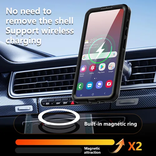 Miniatura 6 de Hllhunkhe Funda para Samsung Galaxy S26, [protector de pantalla integrado] [IP68 impermeable a prueba de polvo] [compatible con MagSafe] Cubierta