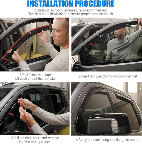 Miniatura 6 de Protectores de lluvia para ventana Canyon para Colorado – Viseras de ventana Tesmirror para Chevrolet Colorado 2023 2024, GMC Canyon 2023 2024