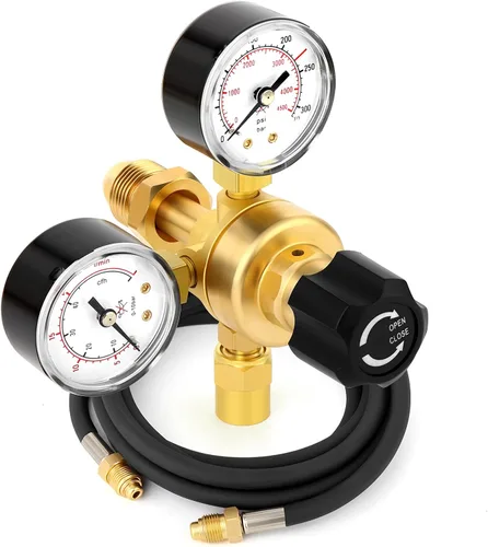 MEANLIN MEASURE Reguladores de CO2 de argón, reguladores de soldadura de gas, CGA580, montaje con soldadura Miller Lincoln Mig Tig con manguera de