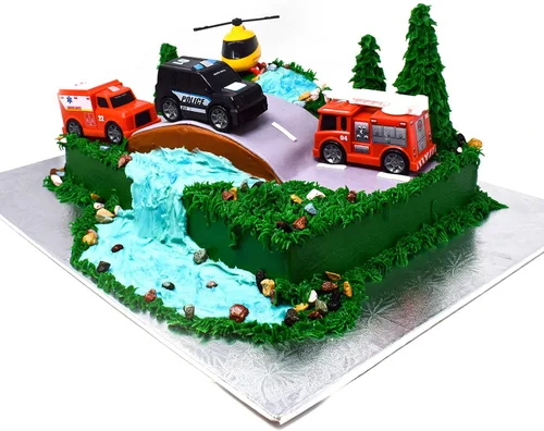 Miniatura 6 de Sunny Days Entertainment Vehículos Micro Mini City - Juego de autos y camiones de juguete de rescate para niños Camión de bomberos helicóptero