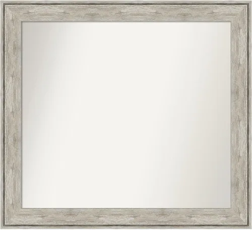 Miniatura 157 de Amanti Art Espejo de baño plateado para sobre fregadero, 28 x 47 pulgadas, espejo rectangular de plata imperial, marco de madera tradicional de gran
