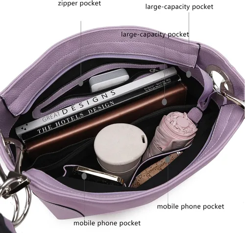 Miniatura 22 de MKF Collection Mia K - Bolso Hobo para mujer, de piel vegana, bolso de hombro holgado, bolso con asa superior